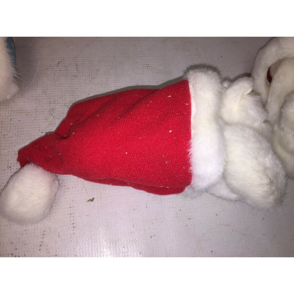 RUSS BERRIE & CO PLUSH KITTEN SLEEPING IN CHRISTMAS SANTA HAT - Picture 10 of 10